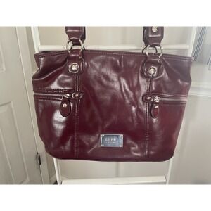 Vintage Relic Shoulder  Handbag ,Purse. Burgundy Spacious 17" 12"